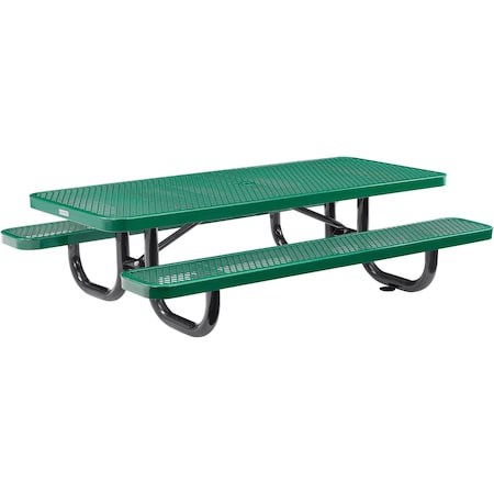 Global Industrial Rectangle Kids Picnic Table, Green, Expanded Metal, 6 ft L 277152KGN